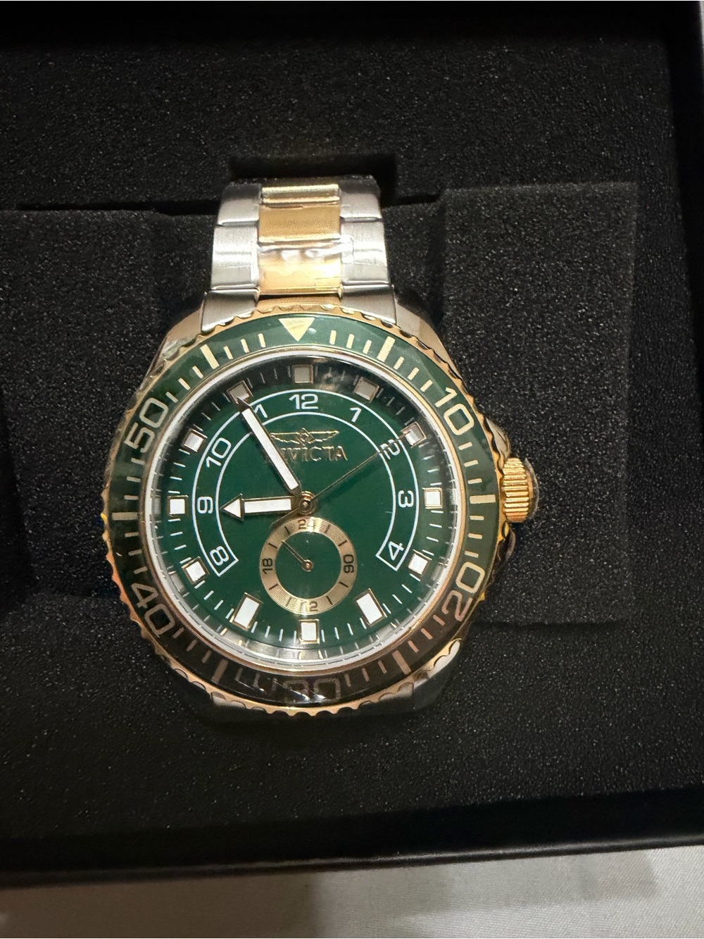 Invicta ProDiver Two-Tone Green Dial Stainless Steel Watch
